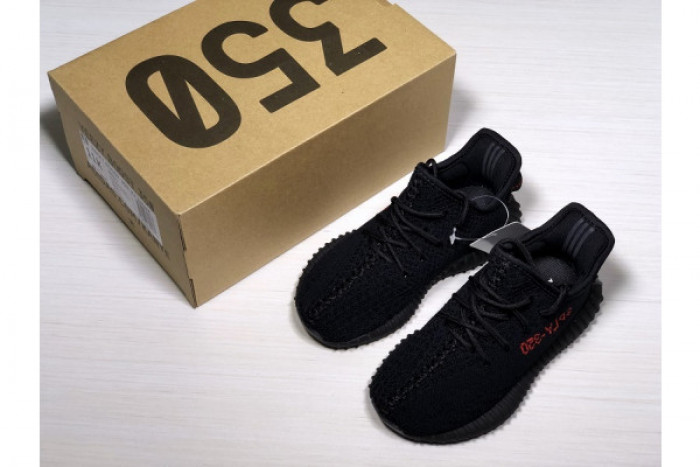 ad*s kids Y**zy boost 350 v2 black red (infant) kid-bb6372